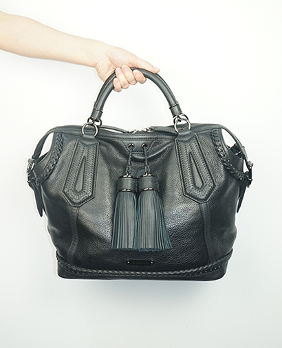 Brit Tassel, &pound;450, Handbags, Black, Leather, Front view
